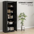 thumbnail image 4 of HOMCOM Armoire de Rangement à 5 Niveaux avec Étagères, Armoire de Garde-Manger de Cuisine, Noir, 4 of 10