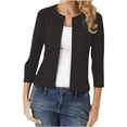 thumbnail image 1 of Timegard Cardigans pour Femmes Manches 3/4 Ouvert à l'Avant Hauts Courts d'Automne Couleur Unie Travail Décontracté Cardigan Ajusté, 1 of 8