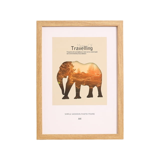 Aihimol Picture Frame,Wooden Photo Frame Shatter,Vertical & Horizontal Wall Hanging & Easel for Tabletop Display,3.54"X5.12" (Khaki)