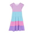thumbnail image 5 of Besolor Toddler Baby Girls Summer Midi Dress Crewneck Ruffle Sleeve Color Block Tiered A-Line Flowy Beach Party Dress, 5 of 5