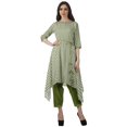 thumbnail image 1 of Moomaya Ensemble Tunique Indienne Haut et Pantalon Manches 3/4 Imprimé Kurta Kurti de Designer pour Femmes, 1 of 6