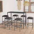 thumbnail image 1 of vidaXL 7 Piece Garden Bar Set with Cushions Poly Rattan Grey, 1 of 5