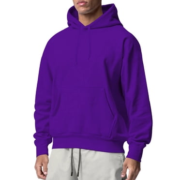 Ediodpoh Men's Hoodies & Sweatshirts Oversize Loose Hooded Pullover Sweater Casual Autumn Winter Letter Blouse Top Coat for Stylish Comfort Sweatshirt Men Purple XXL