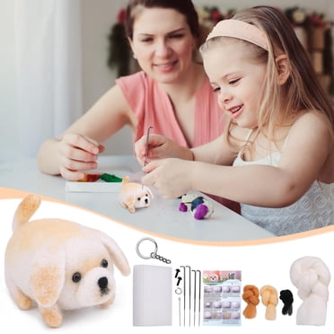 EGNMCR Needle Felting Kit Animals Needle Felting Kits For Beginners Dog DIY Felting Wool And Needles Set With Instruction For Needle Felting Crafts DIY craft