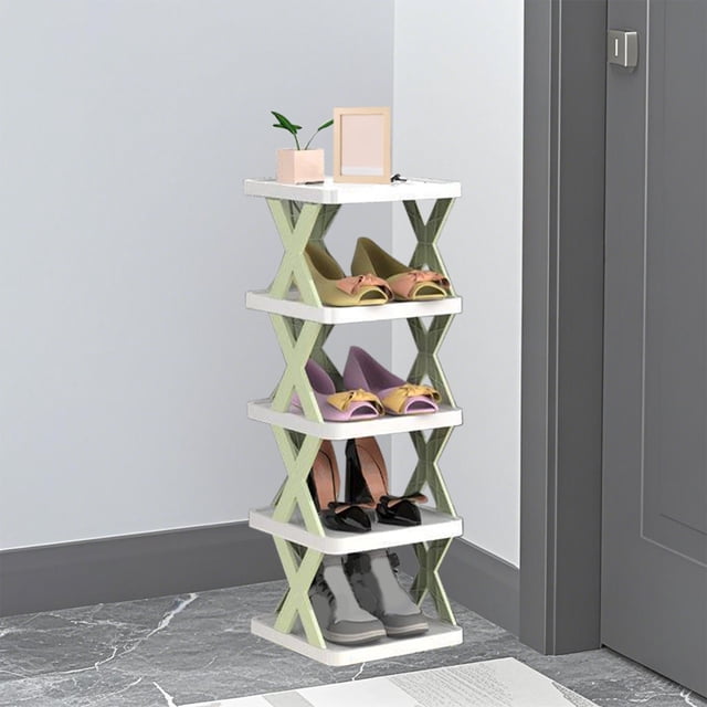 TopLLC Shoe Rack Organizer Fashion Scandinavian Style Household Storage Shelves Multilayer Detachable Living Room Dormitory Organizing Rack DIY Simplistic Shoe Racks Plastic Five Tier DIY Simple Shelf