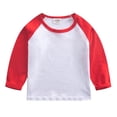 thumbnail image 1 of Splozh Hauts à Manches Longues de Base pour Filles Hauts à Manches Longues pour Filles Confortables Doux à la Mode à Blocs de Couleur Hauts à Manches Longues Décontractés Rouge, 11-12 Ans, 1 of 6