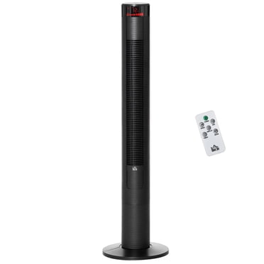HOMCOM Ventilateur Tour pour Chambre avec Oscillation, Télécommande, Noir