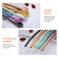 thumbnail image 4 of Amdohai Stainless Steel Straw Spoon Reusable Drinking Spoon Straws Double Filter Flat Smooth Design Straws, 4 of 8