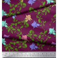 thumbnail image 3 of Soimoi Polyester Crepe Fabric Leaves & Bell Floral Printed Fabric 1 Yard 52 Inch Wide, 3 of 3