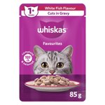 WHISKAS FAVOURITES Cuts in Gravy White Fish Flavour Pouch Adult Wet Cat Food