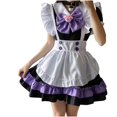 thumbnail image 2 of LOVZFMLL Robe de Demoiselle d'Honneur pour Femme, Mode, Unie, Décontractée, Manches Longues, Col Rond, Festival de Bière, Violet, 3TG, 2 of 4