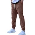 thumbnail image 3 of Ceisia Men Solid Color Loose Casual Pants Elastic Waist Drawstring Sports Gift Work Trousers, 3 of 6