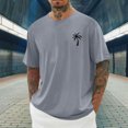 thumbnail image 2 of T-shirts pour Hommes Imprimés Palmier Graphiques T-Shirts Décontractés Été Plage Hawaïenne Manches Courtes Col Rond, 2 of 4
