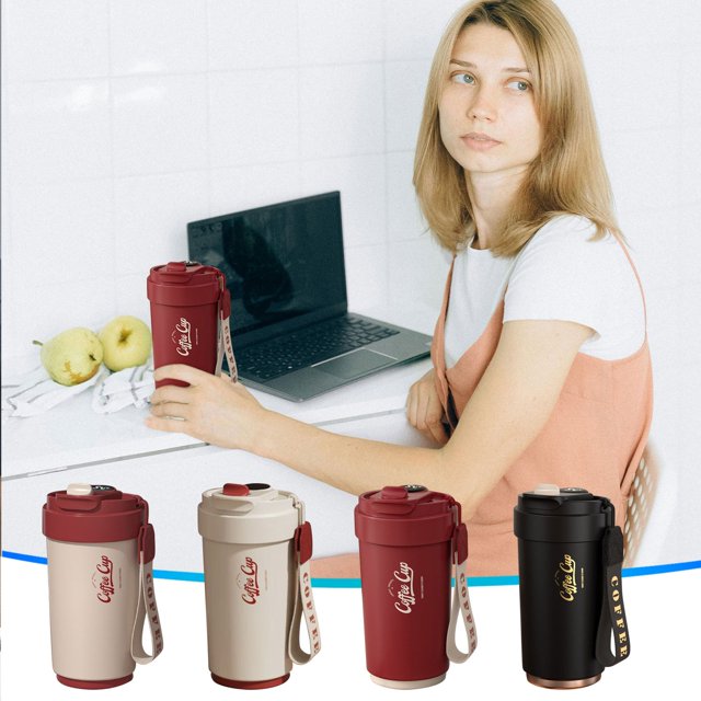 Vaidha Tasse à Café Vintage Intelligente Doublée en Acier Inoxydable de Qualité Alimentaire 316 Tasse Isolée Tasse de Sport