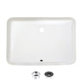 thumbnail image 1 of Stylish Undermount 21.25"L x 14.5"W White Porcelain Rectangular Bathroom Sink with 2 Overflow rings P-203, 1 of 11