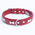 thumbnail image 1 of ROTTERDAM BONES Leather Dog Collar Single- Row Bones, 1 of 4
