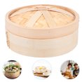 thumbnail image 3 of MasteelfCA 1 Set Handmade Bamboo Steamer Kitchen Food Steamer with Lid Cooking Tool, 3 of 8
