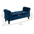 thumbnail image 3 of HOMCOM Banc Ottoman Rembourré avec Rangement, Banc de Bout de Lit avec Accoudoirs, Bleu, 3 of 9