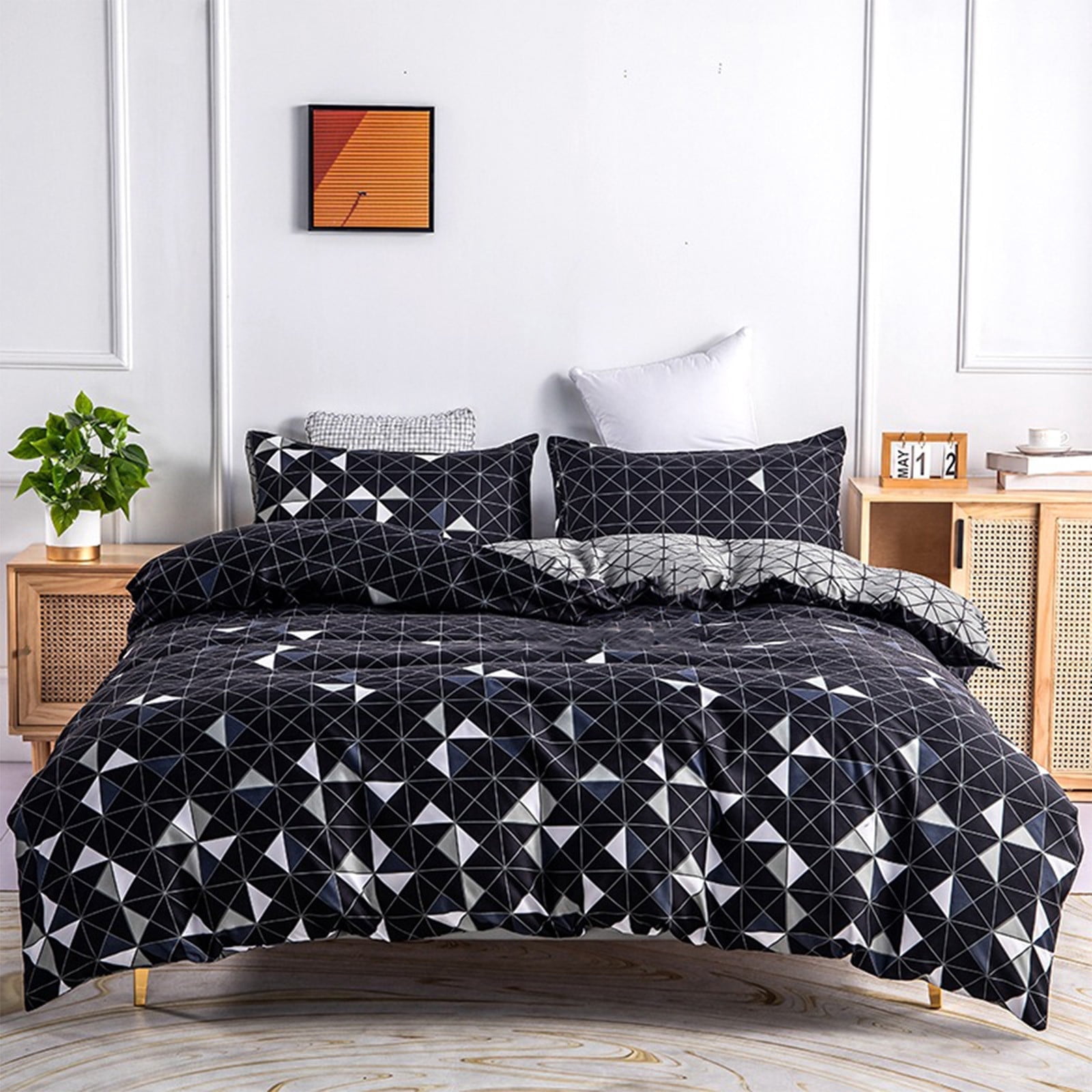 Deals of The Day Clearance! Duvet Cover Size,Duvet Cover Set With Buttons Closure, Soft Washed Microfiber Bedding Comforter Cover With A Pillowcases For All Season