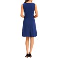 thumbnail image 3 of INSPIRE CHIC Robe Midi Évasée Sans Manches de Travail pour Femme Couleur Unie TP Bleu Royal, 3 of 6