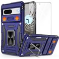 thumbnail image 1 of KOMI Pixel 7 Case, Google Pixel 7 Case with HD Screen Protector, Shockproof Google Pixel 7 Phone Case with 360° Magnetic Ring Holder Kickstand Phone Case for Google Pixel 7 Blue, 1 of 5