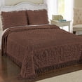 thumbnail image 2 of Collections Etc Calista Chenille Lightweight Bedspread With Fringe Border Chocolate Queen, 2 of 4