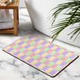 thumbnail image 2 of Machine-Washable Long Bath Mat - Checkered Bathroom Runner Rug, 20x32 inches, Non-Slip, Soft Microfiber, Water-Absorbent., 2 of 5