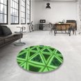 thumbnail image 4 of Ahgly Company Tapis d'Aire Rectangulaire Transitionnel Vert pour Intérieur, Lavable à la Machine, 2 Pieds x 5 Pieds, 4 of 7