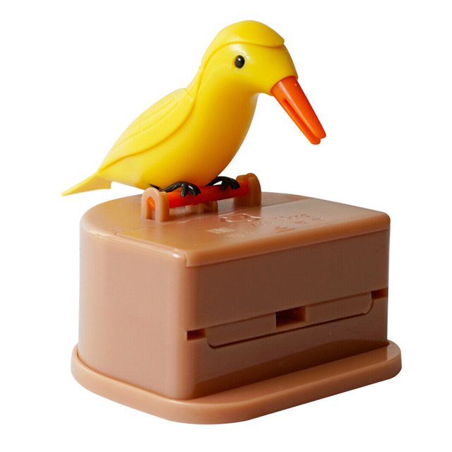 Toothpick Box Toothpick Storage Case Automatic Dispenser toothpick plastic Bird Shape ABS Plastic Holder, Yellow, Pink