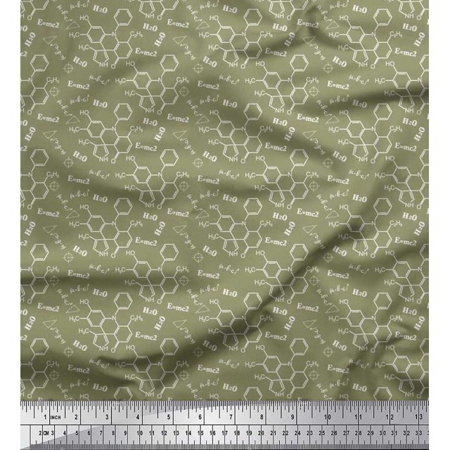 Soimoi Velvet Fabric Chemical Formula Education Theme Decor Fabric Printed Yard 58 Inch Wide