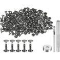 thumbnail image 1 of 200 Sets Leather Rivets 12 x 8mm Metal with 3 Setter Tools Gunmetal, 1 of 7