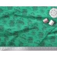 thumbnail image 2 of Soimoi Green Georgette Viscose Fabric Sun & Text Printed Fabric 1 Yard 42 Inch Wide, 2 of 5