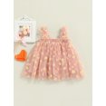 thumbnail image 2 of Xingqing Robe d'Été Adorable pour Bébés Filles, Douce, à Bretelles, Sans Manches, à Fleurs Imprimées, en Dentelle, Tutu, Robe Soleil, 2 of 7