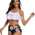 thumbnail image 2 of Girls Swimsuits Floral Leaf: 2PCS Printed Bathing Suit Beach Swimwear for Kids, 2 of 2