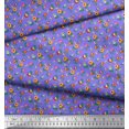 thumbnail image 3 of Soimoi Purple Poly Georgette Fabric Leaves,Insect & Floral Artistic Decor Fabric Printed BTY 42 Inch Wide, 3 of 3