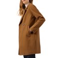 thumbnail image 4 of Allegra K Manteau Mi-Long à Manches Longues Raglan à Revers Croisé pour Femme TP Brun, 4 of 8
