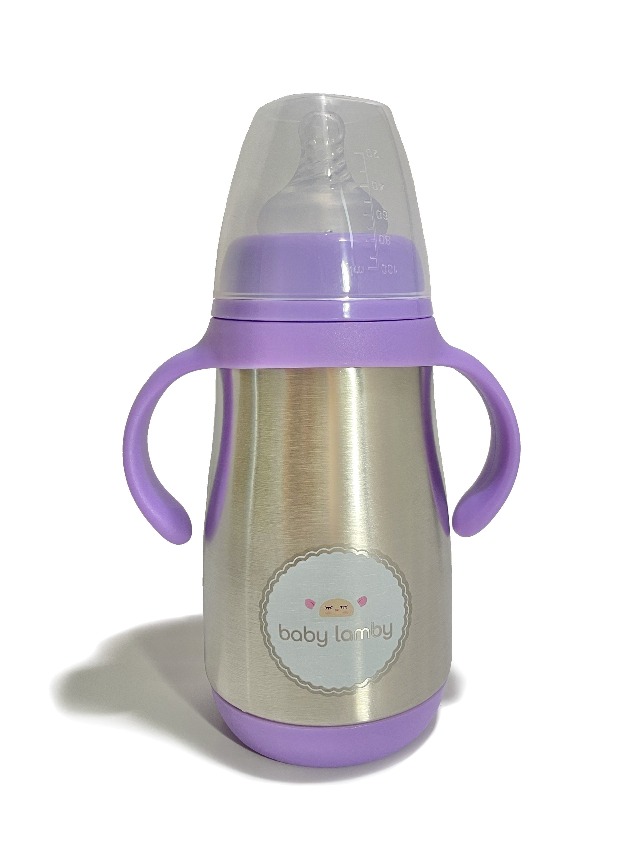 Baby Lamby Dual Insulation Stainless Steel Baby Bottle - Purple