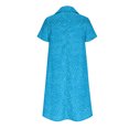thumbnail image 5 of LOVZFMLL Robe à Pois pour Femme, Nouvelle Collection Printemps/été, Col à Manches Courtes, Longueur Genou, Bleu Ciel, 3TG, 5 of 5