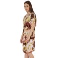 thumbnail image 4 of Moomaya Robe Midi en Jersey de Coton Imprimé pour Femmes, Col en V, Été, Manches Courtes, Longueur Genou, 4 of 4