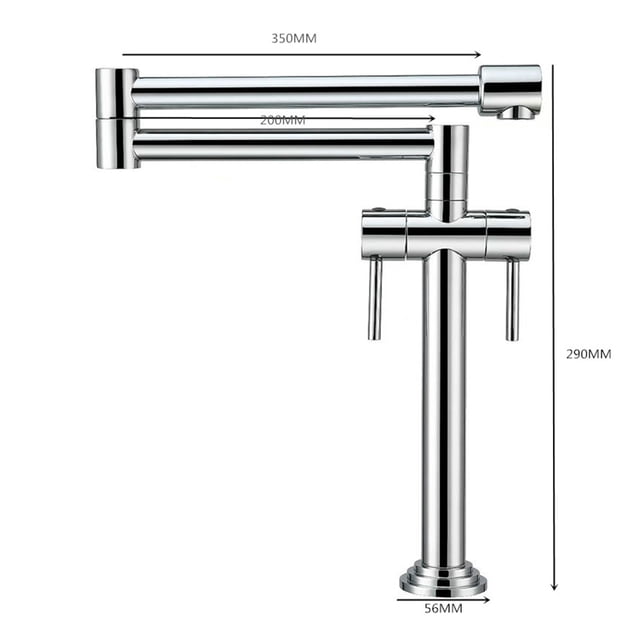 Solid Brass Hot&Cold Pot Filler Tap Deck Mounted Kitchen Faucet Brushed Golden ,High Water Flow Rate