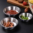 thumbnail image 2 of Miangastore 4Pcs Stainless Steel Dish Round Sauce Dish Home Restaurant Appetizer Serving Plate, 2 of 9