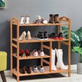 thumbnail image 3 of Gymax 4 Tier Multifunction Bamboo Shoe Rack Boot Tower Shelf Storage Organizer Stand, 3 of 10