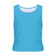 thumbnail image 5 of BVOFAR Womens Crew Neck Sleeveless Tank Tops Side Ruched Slim Fitted Blouses Summer Solid Color Casual T-Shirts 2025, 5 of 5
