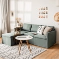 thumbnail image 3 of Costway Convertible Sectional Sofa L-Shaped Couch w/Reversible Chaise Green, 3 of 10