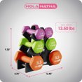 thumbnail image 3 of HolaHatha 1, 2 and 3 lb Neoprene Dumbbell Strength Training Weight Set with Rack, 3 of 11