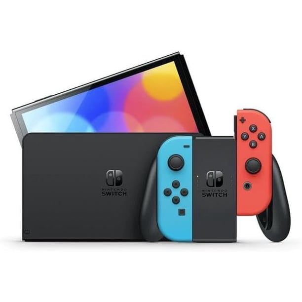 Nintendo Switch Console - OLED Model with Neon Blue and Red Joy