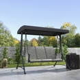 thumbnail image 2 of Outsunny Balançoire de Porche Extérieure pour 3 Personnes avec Auvent Réglable, Gris Mixte, 2 of 10