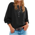 thumbnail image 1 of Longs Chandails pour Femmes Mode pour Femmes Col Rond à Boutons Manches Longues Hauts Unis Chandail à Enfiler Chandail Tendance et Confortable Vêtements d'Hiver Chandails d'Hiver pour Femmes, 1 of 8