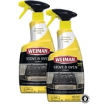 Weiman Heavy Duty Stove and Oven Cleaner and Degreaser for Glass, Ceramic Cooktops, BBQ grill grates - 2 Pack, 24 Oz w/MicroFiber Towel
