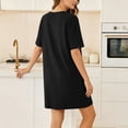 thumbnail image 4 of ShomPort Robe T-Shirt d'Été pour Femme Décontractée à Manches Courtes, Col Rond, Basique, Ample, Mini, avec Poches, 4 of 6
